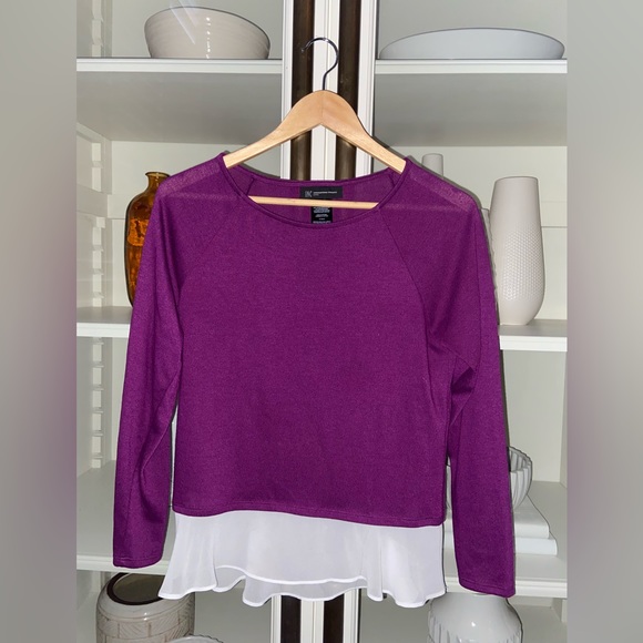 Purple INC Long Sleeve top, women’s petite size S - Picture 6 of 7
